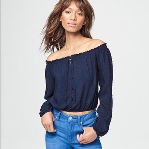 Brand New Long Sleeve Off Shoulder Crop Top Large